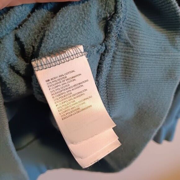 The North Face Never Stop Exploring Pullover Hoodie Men Small Teal Logo Pocket - Picture 5 of 6